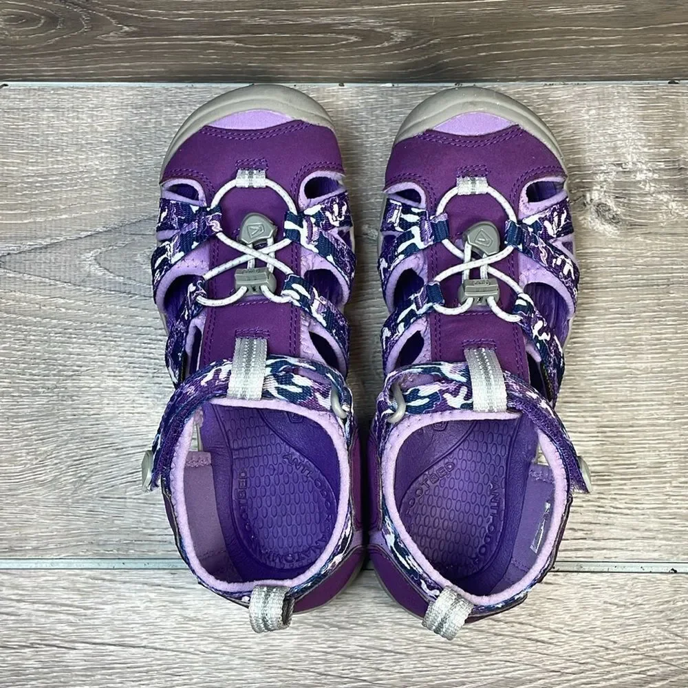 Keen Seacamp II CNX Little Girl Sz 3 Camo Tillandsia Waterproof Hiking Sandals